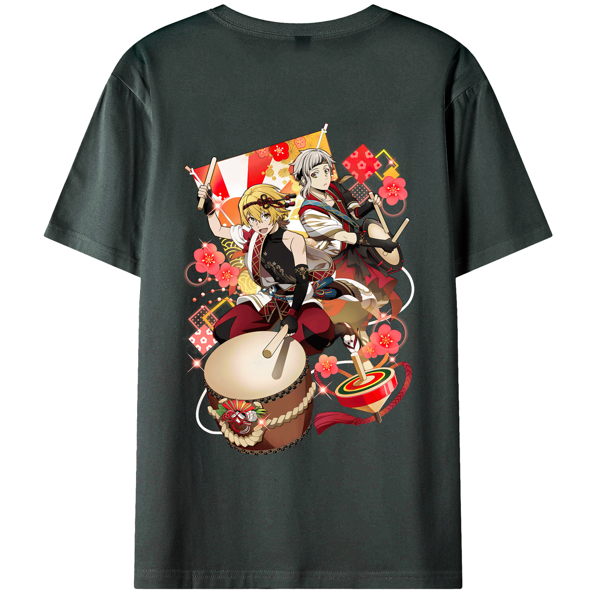 （画像用） 文豪ストレイドッグス Bungo Stray Dogs 綿100％ メンズ半袖Tシャツ（バックプリント） 通気性